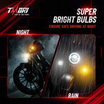 Upgraded 1157 Motorcycle LED Turn Signals (21White + 27Amber) Super Bright Bulbs Compatible for HarleyDavidson Motorcycles Bullet Style Blinker Lamp*2 with 2 Smoke Bullet Lens Covers