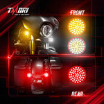 Upgraded 1157 Motorcycle LED Turn Signals (21White + 27Amber) Super Bright Bulbs Compatible for HarleyDavidson Motorcycles Bullet Style Blinker Lamp*2 with 2 Smoke Bullet Lens Covers