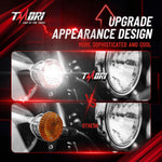 Upgraded 1157 Motorcycle LED Turn Signals (21White + 27Amber) Super Bright Bulbs Compatible for HarleyDavidson Motorcycles Bullet Style Blinker Lamp*2 with 2 Smoke Bullet Lens Covers