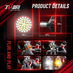 Upgraded 1157 Motorcycle LED Turn Signals (21White + 27Amber) Super Bright Bulbs Compatible for HarleyDavidson Motorcycles Bullet Style Blinker Lamp*2 with 2 Smoke Bullet Lens Covers
