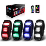 TM0820 4Pods Underbody Rock Light Kits,RGBW LED Rock Light Kits with APP Bluetooth Controller