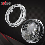 7inch Round Headlight Ring Mounting Bracket for Motorcycle Harley Davidson Jeep Wrangler Headlights 7 inch 7‘’ LED Road King Headlight Chrome Mount Trim