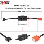 2Pcs H7 Anti Flicker Harness, Led Headlight Bulb Decoder Error Free Resistor Wiring Canbus Kit Canceler Resistor Decoders Adapter Flash Warning Capacitor (1 Pair)