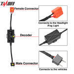 2Pcs H7 Anti Flicker Harness, Led Headlight Bulb Decoder Error Free Resistor Wiring Canbus Kit Canceler Resistor Decoders Adapter Flash Warning Capacitor (1 Pair)