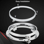7inch Round Headlight Ring Mounting Bracket for Motorcycle Harley Davidson Jeep Wrangler Headlights 7 inch 7‘’ LED Road King Headlight Chrome Mount Trim