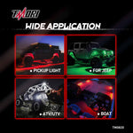 TM0820 4Pods Underbody Rock Light Kits,RGBW LED Rock Light Kits with APP Bluetooth Controller