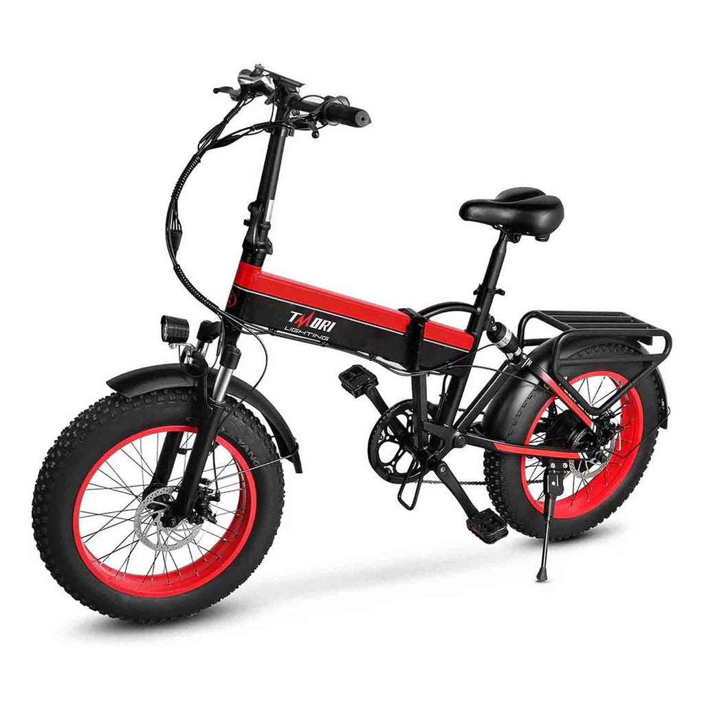 TMORI Electric Bike for Adults 750W 48V Foldable Electric Bicycle with Shimano 7-Speed Gear 20" Fat Tire E Bike Electric Beach Mountain Bike for Adults
