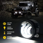 4" Led Fog Lights For 1997-2018 Jeep Wrangler TJ JL JK JKU (2pcs/set)