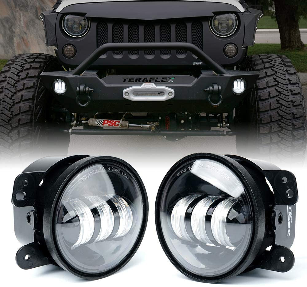 4" Led Fog Lights For 1997-2018 Jeep Wrangler TJ JL JK JKU (2pcs/set)