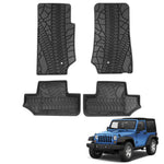 '07-'13 Jeep Wrangler JK 2-Door with Texture TPE Front & Rear Floor Mats