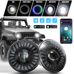 7" 3D RGB-W Halo Headlights for 1997-2018 Jeep Wrangler TJ LJ JK JKU (Chrome/Black) (2pcs/set)