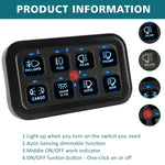 Tmori Universal 12V Auxiliary 8 Gang Switch Panel with Automatic Dimmable