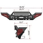 Jeep Wrangler Front Bumper with Winch Plate 5 LED Lights for JK JKU 4xe JL JLU Jeep Gladiator JT