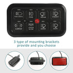 Tmori Universal 12V Auxiliary 8 Gang Switch Panel with Automatic Dimmable