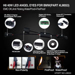 Tmori White H8 E92 40W CREE LED Angel Eyes Halo Ring Marker Bulbs For BMW 128i 135i 1M 328i 335i M3 535i 550i M5 Z4 X1 X5 X6(Pair)