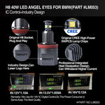 Tmori White H8 E92 40W CREE LED Angel Eyes Halo Ring Marker Bulbs For BMW 128i 135i 1M 328i 335i M3 535i 550i M5 Z4 X1 X5 X6(Pair)
