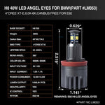 Tmori White H8 E92 40W CREE LED Angel Eyes Halo Ring Marker Bulbs For BMW 128i 135i 1M 328i 335i M3 535i 550i M5 Z4 X1 X5 X6(Pair)