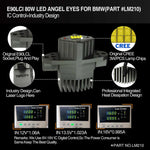 TMORI White E90 LCI 80W CREE LED Angel Eyes Halo Ring Marker Bulbs For For 06-08 BMW E90 3 Series HID Xenon Headlights & 09-12 BMW 3 Series LCI Standard Halogen Headlights(Pair)
