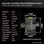 TMORI White E90 LCI 80W CREE LED Angel Eyes Halo Ring Marker Bulbs For For 06-08 BMW E90 3 Series HID Xenon Headlights & 09-12 BMW 3 Series LCI Standard Halogen Headlights(Pair)
