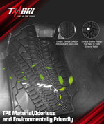 Tmori '07-'13 Jeep Wrangler JK 2-Door with Texture TPE Front & Rear Floor Mats