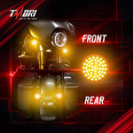 Upgraded Motorcycle LED Turn Signals 1156 Front Super Bright Bulbs Compatible for HarleyDavidson Motorcycles Bullet Style Blinker Lamp*2 with 2 Smoke Bullet Lens Covers