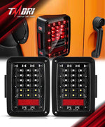 LED Tail Lights Compatibility for 2007-2018 Jeep Wrangler JK JKU Smoked LED Tail Lights