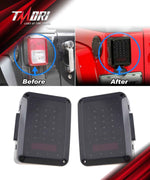 LED Tail Lights Compatibility for 2007-2018 Jeep Wrangler JK JKU Smoked LED Tail Lights