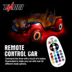 Tmori 4 Pods RGBW LED Rock Lights with Phone Bluetooth App/Remote Control Flashing Music Mode Multicolor Neon Underglow Waterproof Aluminum Light Kit for Jeep Trucks Off Road SUV ATV Boat