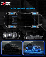 TMORI Rock Lights for Trucks 4 Pods,RGB Underglow Light for Trucks with App Control Flashing Music Mode RGB Rock Lights for UTV SUV ATV RZR Truck Accessories