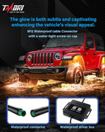 TMORI RGBW Rock Lights for Trucks & UTV - 8 Pods, App Controlled Flashing Music Mode