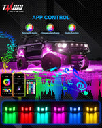 TMORI RGBW Rock Lights for Trucks & UTV - 8 Pods, App Controlled Flashing Music Mode