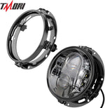 7 inch Round Headlight Ring Mounting Bracket Compatible with Harley Davidson Road King Motorcycle Headlights 7inch 7‘’ LED Headlight Chrome Mount Trim