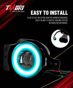 9" RGB-W Halo LED Headlights + 4" RGBW LED Fog Lights For 2018-2025 Jeep Wrangler JL JLU 4xe Gladiator (JT)