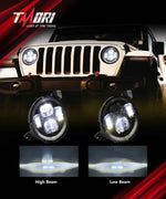 9" RGB-W Halo LED Headlights + 4" RGBW LED Fog Lights For 2018-2025 Jeep Wrangler JL JLU 4xe Gladiator (JT)