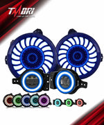 9" RGBW 3D LED Lens Halo Headlights + 4" RGBW Fog Lights Combo Kits for 2018-2025 Jeep Wrangler JL JLU & Jeep Gladiator JT