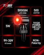 2pcs Motorcycle Turn Signals LED Indicator Light/Tail Light Mini Size Blinkers Fit for Harley Kawasaki Honda Triumph Suzuki Yamaha Cruiser