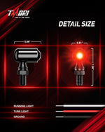 2pcs Motorcycle Turn Signals LED Indicator Light/Tail Light Mini Size Blinkers Fit for Harley Kawasaki Honda Triumph Suzuki Yamaha Cruiser