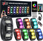 TMORI RGBW Rock Lights for Trucks & UTV - 8 Pods, App Controlled Flashing Music Mode