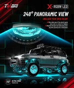 TMORI X-Series RGBW Rock Lights for Trucks & UTV - 4 Pods, App Controlled Flashing Music Mode