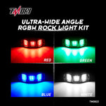 TM0822 8Pods Underbody Rock Light Kits,RGBW LED Rock Light Kits with APP Bluetooth Controller