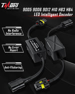 2Pcs 9005 9006 9012 H10 LED Canbus Decoder Anti Flicker Harness,Led Lights Bulb Decoder Error Free Resistor Wiring Canbus Kit Canceller Resistor Decoders Adapter Flash Warning Capacitor