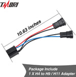 Tmori H4 to H9/H11 Dual Beam Headlight Splitter Harness Adapter for Harley Davidson Motorcycle,Wire Splitter fit HD Road Glide Street Glide Special Road King