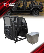 Jeep Removable Door Storage Rack with Dust Cover Compatible with 2007-2025 Jeep Wrangler JK JL 4xe & Jeep Gladiator