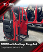 Jeep Removable Door Storage Rack with Dust Cover Compatible with 2007-2025 Jeep Wrangler JK JL 4xe & Jeep Gladiator