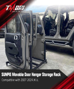 Jeep Removable Door Storage Rack with Dust Cover Compatible with 2007-2025 Jeep Wrangler JK JL 4xe & Jeep Gladiator