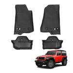 tmori '18-'25 Jeep Wrangler JL 2-Door All-Weather Front & Rear TPE Floor Mats