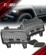 LED Fender Lights and Side Marker Lights (DOT) with Turn Signal Function for 2018-2025 Jeep Wrangler 4xe JL/JLU and Jeep Gladiator