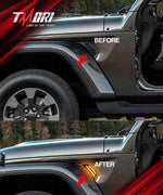 Tmori LED Fender Side Marker Lights DRL Dynamic Turn Signal Compatible with 2018-2025 Jeep Wrangler 4xe JL JLU Jeep Gladiator JT