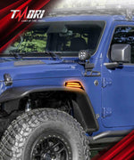 Tmori LED Fender Side Marker Lights DRL Dynamic Turn Signal Compatible with 2018-2025 Jeep Wrangler 4xe JL JLU Jeep Gladiator JT