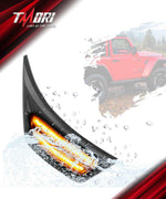 Tmori LED Fender Side Marker Lights DRL Dynamic Turn Signal Compatible with 2018-2025 Jeep Wrangler 4xe JL JLU Jeep Gladiator JT